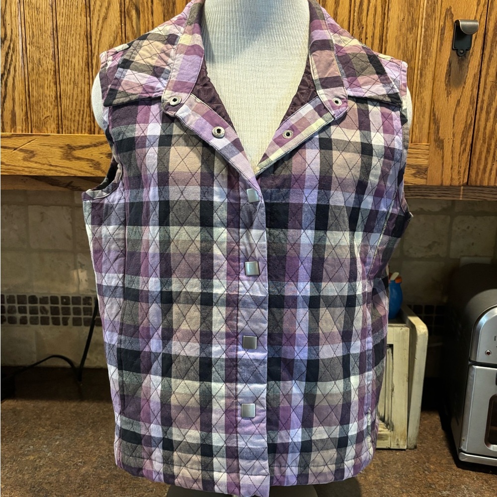 Christopher & Banks Purple Plaid Vest